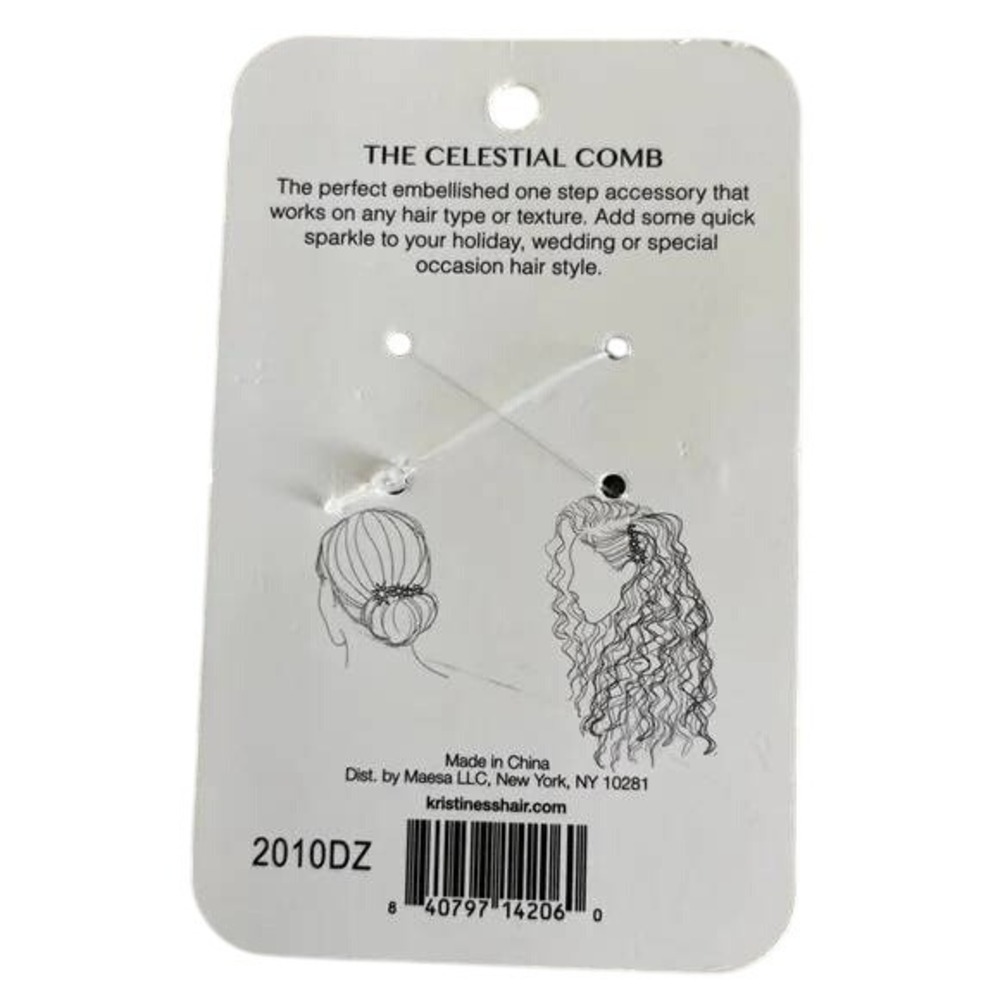 Kristin Ess Celestial Comb Rhinestone Star Hair Accessory Wedding /#M7129 - Picture 4 of 4